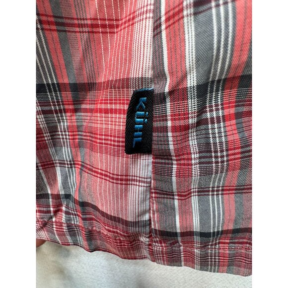 Kühl Men's Short Sleeves Button Up Shirt Size S Red Plaid Eluxor Pockets Casual - Picture 8 of 11